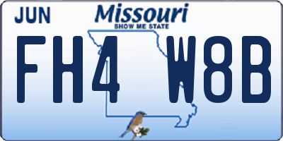 MO license plate FH4W8B