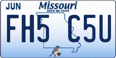 MO license plate FH5C5U