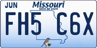 MO license plate FH5C6X