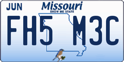 MO license plate FH5M3C