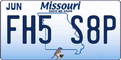 MO license plate FH5S8P