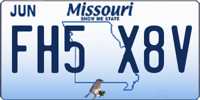 MO license plate FH5X8V