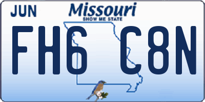 MO license plate FH6C8N