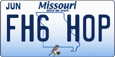 MO license plate FH6H0P