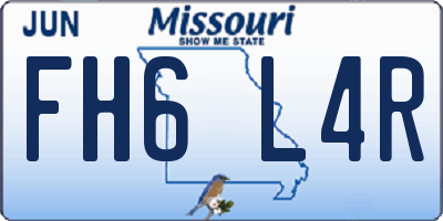 MO license plate FH6L4R
