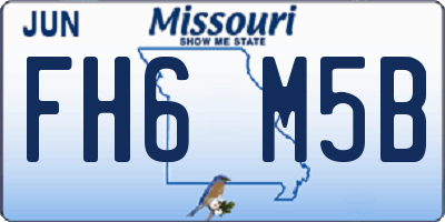 MO license plate FH6M5B