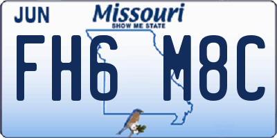 MO license plate FH6M8C