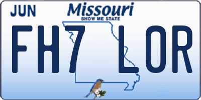 MO license plate FH7L0R