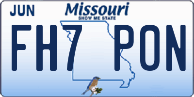 MO license plate FH7P0N