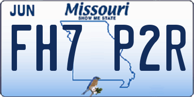 MO license plate FH7P2R