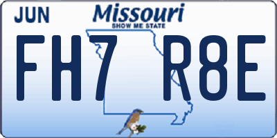 MO license plate FH7R8E