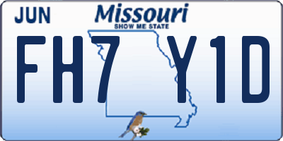 MO license plate FH7Y1D