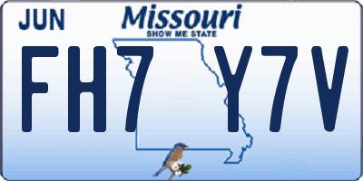 MO license plate FH7Y7V