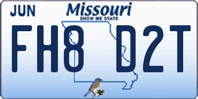 MO license plate FH8D2T