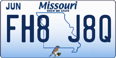 MO license plate FH8J8Q
