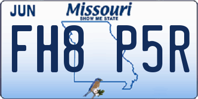 MO license plate FH8P5R