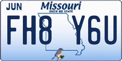 MO license plate FH8Y6U
