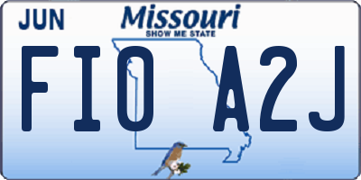 MO license plate FI0A2J