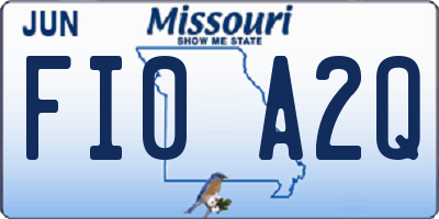 MO license plate FI0A2Q