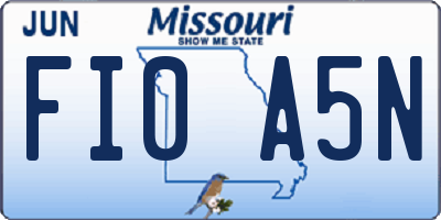 MO license plate FI0A5N