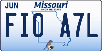 MO license plate FI0A7L