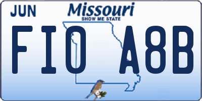 MO license plate FI0A8B