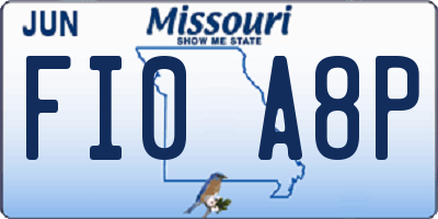 MO license plate FI0A8P