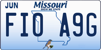 MO license plate FI0A9G