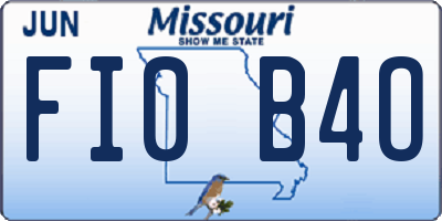 MO license plate FI0B4O