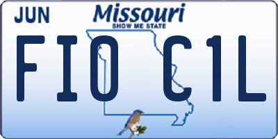 MO license plate FI0C1L