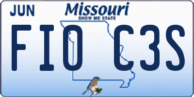 MO license plate FI0C3S