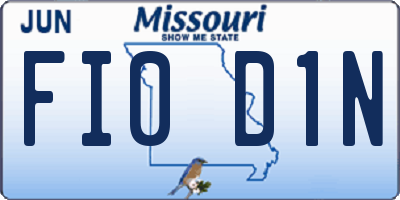MO license plate FI0D1N