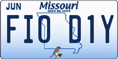 MO license plate FI0D1Y