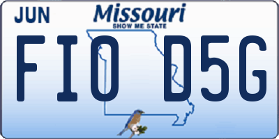 MO license plate FI0D5G