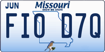 MO license plate FI0D7Q
