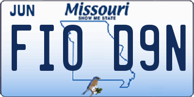 MO license plate FI0D9N