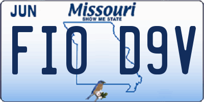 MO license plate FI0D9V