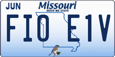 MO license plate FI0E1V