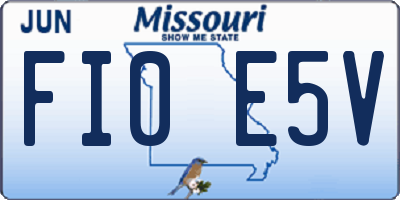 MO license plate FI0E5V
