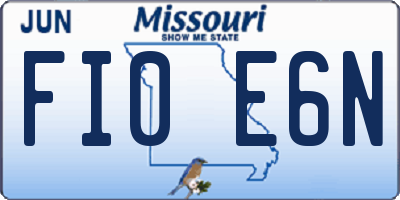 MO license plate FI0E6N
