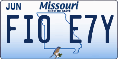 MO license plate FI0E7Y