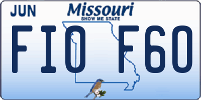 MO license plate FI0F6O