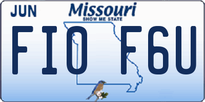 MO license plate FI0F6U