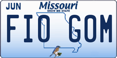 MO license plate FI0G0M