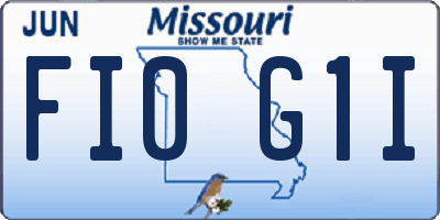 MO license plate FI0G1I