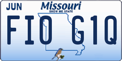 MO license plate FI0G1Q