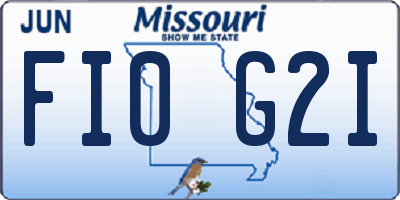 MO license plate FI0G2I