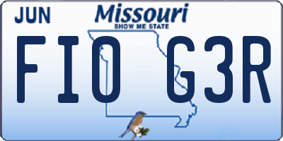 MO license plate FI0G3R