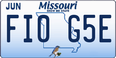 MO license plate FI0G5E