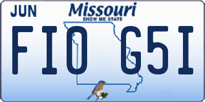 MO license plate FI0G5I